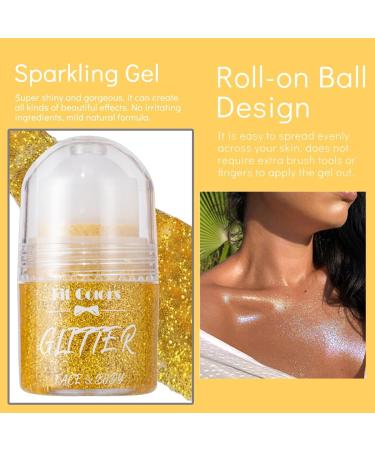  Eryndis Festival Glitter Liquid Gel Face Glitter Body Glitter Glitter Gold 25ml for Face Hair Lip Nails Permanent Makeup Accessory - Buy Online on GoSupps.com