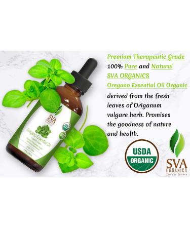 SVA Organics Oregano Essential Oil 1 Oz - USDA Certified Organic, 100% Pure & Undiluted Therapeutic Grade Oil for Skin, Face, Hair - for Diffuser & Aromatherapy - Buy Online on GoSupps.com