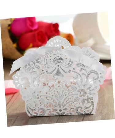 ABOOFAN 50pcs Boxes Hollow Bakery Treat Boxes Favour Boxes Wedding Favours Boxes Wedding Bags Chocolate Candy Holder Gift Boxes Wedding Favor Bags Wedding Box White Bride - Buy Online on GoSupps.com