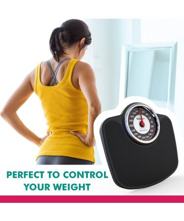 Adamson A27 Body Weight Scale - Up to 350 lb Capacity - Anti-Skid Rubber Surface - High Precision Analog Bathroom Scale - 20-Year Warranty - 2022 New Release - Buy Online on GoSupps.com