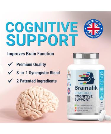 Brainalik Nootropics: Premium Brain Supplements with 8 Ingredients for Memory Support and Mental Clarity | Made in the U.K - Buy Online on GoSupps.com