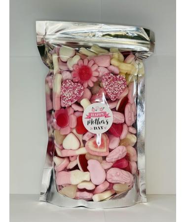 Happy Mothers Day Pink Filled Pick N Mix Sweet Treat Pouch Present Gift 600g