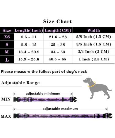 Shop Heele Purple Dog Collar for Small & Medium Dogs | Adjustable & Comfortable Patterned Collars for Puppies (XS: 21.6-28cm) - Buy Online on GoSupps.com