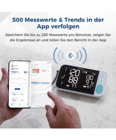 Checkme Bluetooth Blood Pressure Monitor - Digital Upper Arm Cuff for Pregnant Women & Diabetics | Arrhythmia & Pulse Detection | iOS/Android App Compatible | 22-45cm Black - Buy Online on GoSupps.com