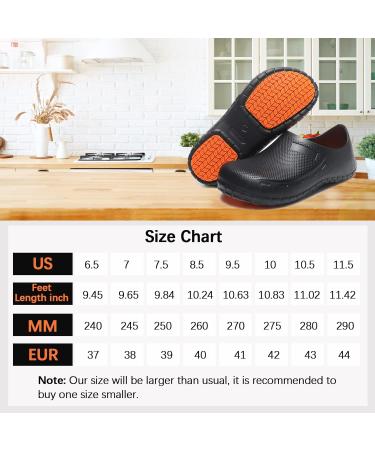 Chef Non Slip Work Shoes for Men & Women - Comfortable Nursing Clogs for Kitchen & Office - Unisex Indoor/Outdoor Zapatos para Cocina - Seaside Black/Orange (Size 8 Women/6.5 Men) - Buy Online on GoSupps.com
