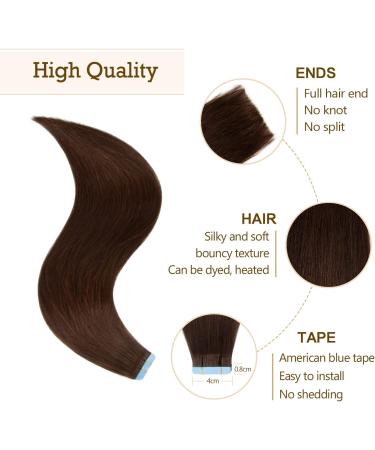 AGMITY Tape in Hair Extensions Remy Human Hair Darkest Brown 24 inches 20pcs 50g/pack Invisible Straight Seamless Skin Weft Hair Extensions Real Human Hair Tape in(24 inches #2 Darkest Brown) 24 inch #2 Darkest Brown - Buy Online on GoSupps.com