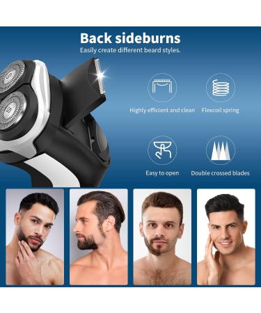 SweetLF Electric Razor for Men - IPX7 Waterproof 4D Rotary Shaver with 3 Blades & Pop-Up Trimmer - Rechargeable Cordless Design - Upgrade Series SWS7105 - Buy Online on GoSupps.com