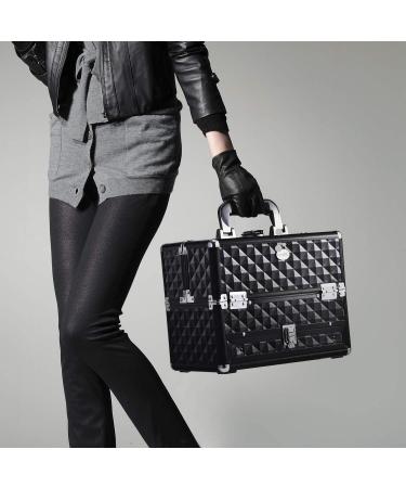 Joligrace Professional Travel Makeup Train Case with Drawer - Black - Buy Online on GoSupps.com