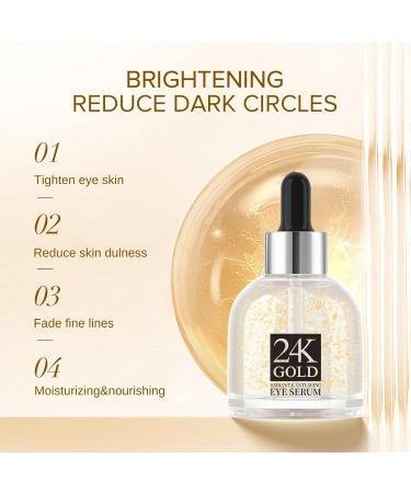24K Gold Eye Serum Niacinamide Serum Anti Ageing Eye Serum Eye Serum For Dark Circles Puffy Eyes Bags Under Eyes Puffiness & Crows Feet Saggy Skin Anti Wrinkle Caffeine Eye Cream Brightening Serum - Buy Online on GoSupps.com