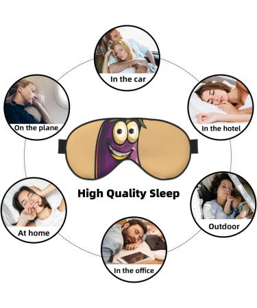 Cartoon Eggplant Soft Sleeping Mask Women Breathable Eye Band Perfect for Travel and Relaxation - Buy Online on GoSupps.com