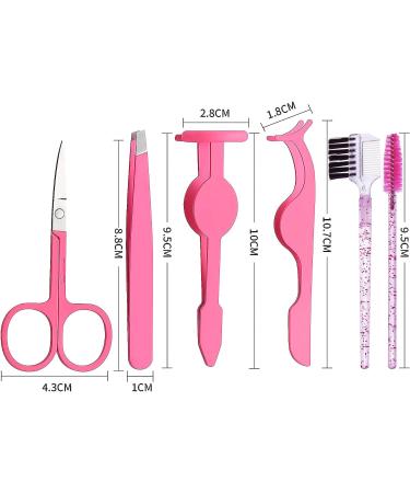6Pcs Eyelash Curlers and Eyebrow Grooming Kit Set - Tweezer, Applicator Tool, Comb, Scissor, Clippers, and Brush - Portable Mini Set for Women - Fake Lash Cosmetic Essentials - Buy Online on GoSupps.com