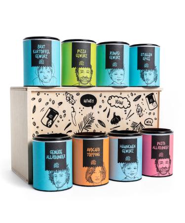 Just Spices Top 8 Spice Set in Holzbox I 8 Different spice blends I from breakfast to dinner: Simply cook delicious I gift set for every taste - Buy Online on GoSupps.com