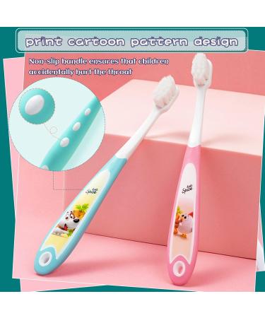 Soft Nano Baby Toothbrush for Kids 1-6 Years | 2 Pack with Tongue Cleaner (Pink & Green) - Buy Online on GoSupps.com