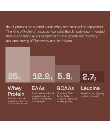 Oath Nutrition Whey Protein Powder Chocolate Brownie 25 Grams of Protein and Only 1 Gram of Sugar per Serving 2 lbs 25 Servings - Buy Online on GoSupps.com