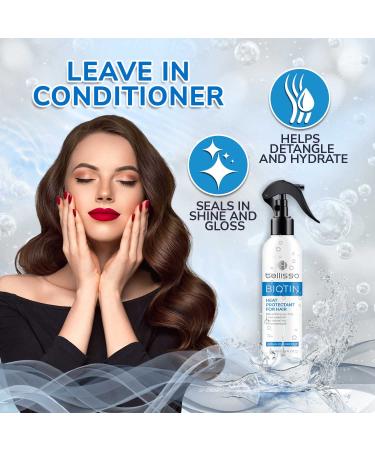 BELLISSO Biotin Heat Protectant Spray with Moroccan Argan Oil - Leave-in Deep Conditioner for Dry Damaged Hair - Buy Online on GoSupps.com