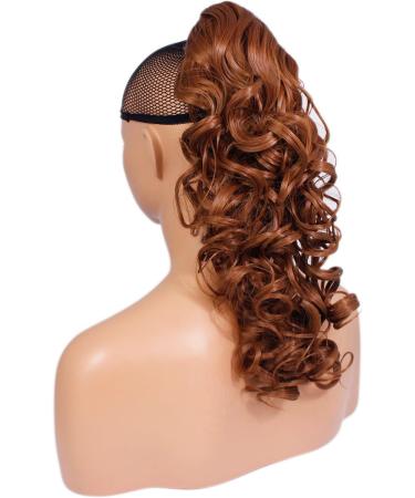 Ponytail Claw Clip - Light Auburn - Curly - 17 Inch - 160g - Heat Resistant Synthetic Hair 17" Curly Light Auburn #30Y - Buy Online on GoSupps.com