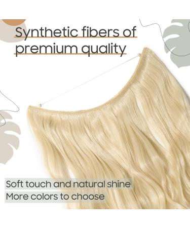 20 Inches Curly Wavy Hair Extensions Secret Headband No Clip Easy Invisible Crown Wire in Hair Extensions Hairpiece for Women Bleach blonde Bleach blonde 20 Inch - Buy Online on GoSupps.com