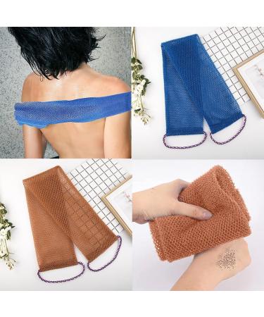 2-Piece Exfoliating Shower Sponge Set | African Peeling Network Bathing Towels for Ultimate Skin Care - Buy Online on GoSupps.com
