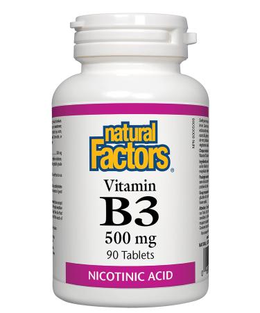 NATURAL FACTORS B-3 Niacin 500Mg 90 Count