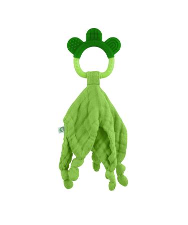 green sprouts Muslin Blankie Teether made from Organic Cotton | Soothes gums & promotes healthy oral development | Multiple textures massage gums  wet knots for extra relief  Easy to hold & chew
