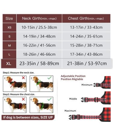 Shop Heele No-Pull Dog Harness for Large Dogs Adjustable Breathable & Reflective - XL Black-Red Checkered - Buy Online on GoSupps.com
