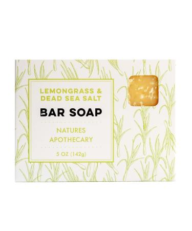 NATURE'S APOTHECARY Lemongrass & Dead Sea Salt Premium Bar Soap - Cold-Processed Castile Soap - Eco-Friendly Vegan Hypoallergenic All-Natural Handmade in USA by DAYSPA Body Basics