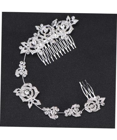 MAGICLULU Floral Rhinestone Hair Pin Hair Comb Long Issue Card Bride - Buy Online on GoSupps.com