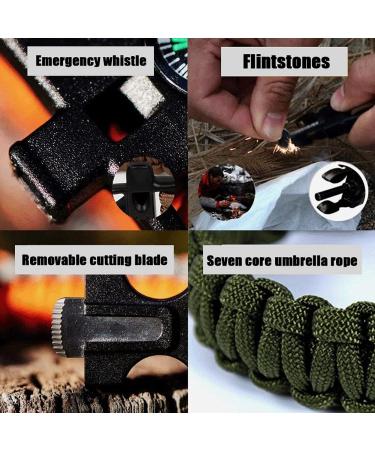 Shao Hua 5-in-1 Survival Bracelet - Multifunctional Camping Gear with Beak Compass and Lifeguard Pipe (2 Pieces: Black & Green) | Ideal for Outdoor Adventures - Buy Online on GoSupps.com
