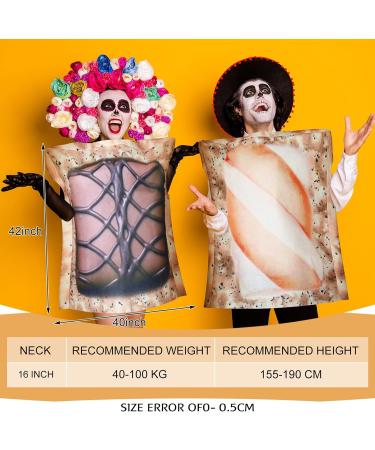 Toulite 2 Pcs Couples Halloween Costumes for Adults Funny Food Couples Costume Butter and Jelly Costume Frame Painting Outfit Chocolate - Buy Online on GoSupps.com
