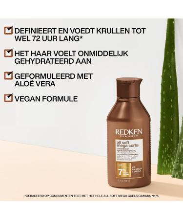 Redken Routine For Dry or Frizzy Curly Hair Set of Shampoo and Conditioner Gentle Cleansing with Intensive Nutrition Provides Hydration and Suppleness With Aloe Vera All Soft Mega Curls - Buy Online on GoSupps.com