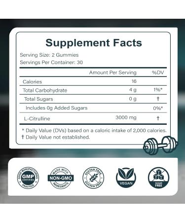 ABYSSUS L Citrulline Supplements for Men L-Citrulline 3000mg Gummies Nitric Oxide Supplement for Energy & Muscle 60 Counts - Buy Online on GoSupps.com