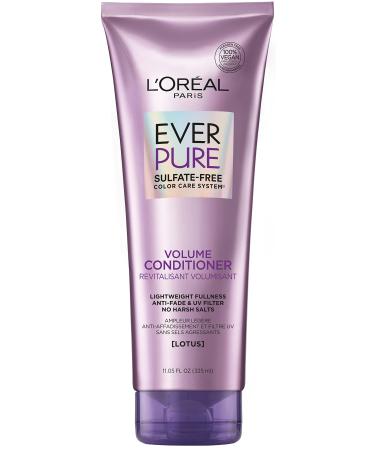 L'Oreal Paris EverPure Volume Sulfate Free Conditioner for Color-Treated Hair  Volume + Shine for Fine  Flat Hair  with Lotus Flower  11 Fl  Oz (Packaging May Vary) 11.05 Fl Oz (Pack of 1)