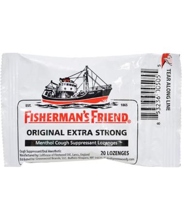 FISHERMANS FRIEND 20 LOZENGES 10MG ORIGINAL EXTRA STRONG (pack of 6)