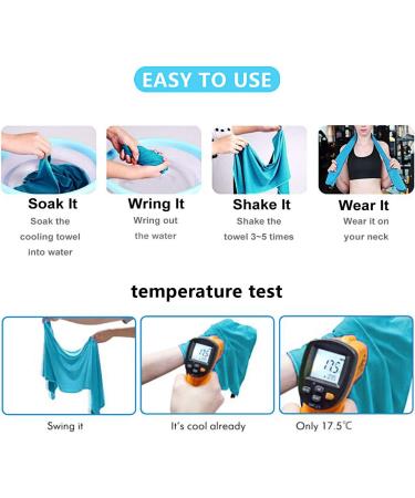 Sukeen 4 Pack Cooling Towel Set - 40x12 Inch Microfiber Towels for Yoga, Sport, Gym - Ice Towel for Workout, Running, Camping - Breathable & Soft - Grey/Green/Pink/Lake Blue - Buy Online on GoSupps.com