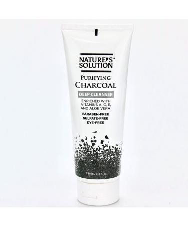 Nature's Solution Purifying Charcoal Deep Cleanser 8 oz - Paraben-free Sulfate-free Cruelty-free