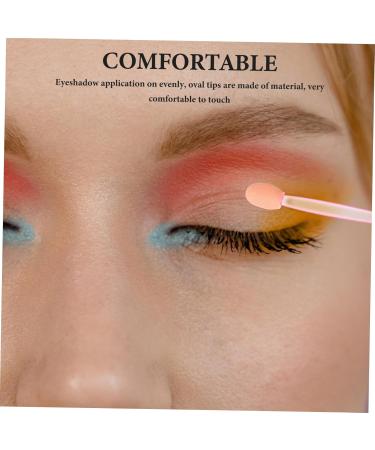 NOLITOY 100pcs Eye Shadow Stick Silicone Basting Brush Dual-ended Girl Pink Rubber Cotton Woman Lip Brush 7.5x0.5cm Pink - Buy Online on GoSupps.com