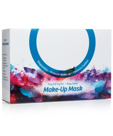 True Fit Try On Makeup Mask - Disposable Cosmetic Mask - Protects Face and Hair - 25 Pieces Per Box