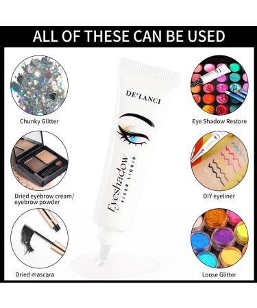 D'LANCI Eyeshadow Primer/Fixer Liquid - Long Lasting Eye Makeup Base for Eyeliner, Mascara, Eyebrow - Restore Dry and Turn Shadow to Liner - No Color - Buy Online on GoSupps.com