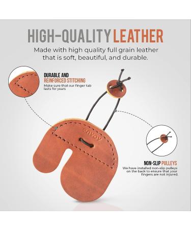 Envoy Leather Archery Finger Tab | Finger Guard for Recurve Bows | Made in USA - Cognac - Buy Online on GoSupps.com