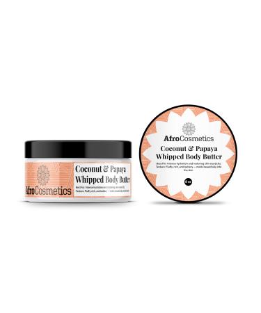 AFROCOSMETICS Coconut and Papaya Whipped Body Butter Skin 8 oz