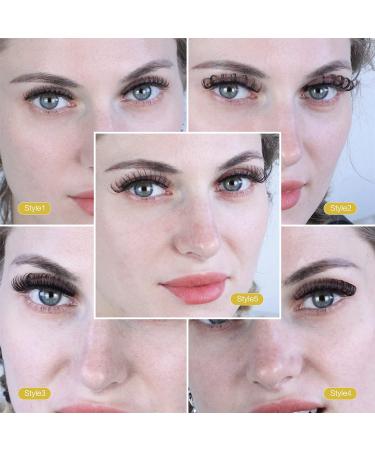 Russian Volume Strip Lashes Set - 10 Pairs + 50 Self-adhesive Lash Strips - D Curl False Eyelashes - No Glue or Magnets - Extensions Look - 5 Styles (Mixed) - Buy Online on GoSupps.com