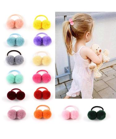 Buy Multi-Colored Elastic Hair Tie Balls | Soft Plush Hair Accessories for Babies Girls and Women - 14 Colors Available - Buy Online on GoSupps.com