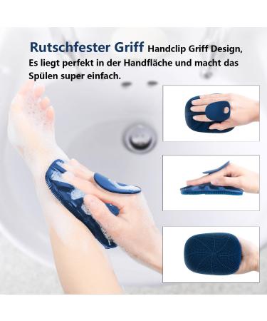 Yadmal Dark Blue Silicone Body Brush & Scrubber - Sterile Shower Sponge for Men | International Shipping - Buy Online on GoSupps.com