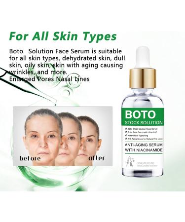 Boto Face Serum Boto Stock Anti Aging Serum For Face Reduce Wrinkles Boost Skin Collagen Anti-Wrinkle Serum Hydrate & Plump Skin 2pc - Buy Online on GoSupps.com