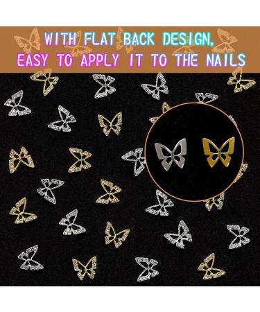 20Pcs Alloy Butterfly Nail Charms - 3D Metal Rhinestones for Acrylic Nails | Shiny Crystal Nail Art Gems for DIY Manicure - Women's Nail Decoration Supplies - Buy Online on GoSupps.com