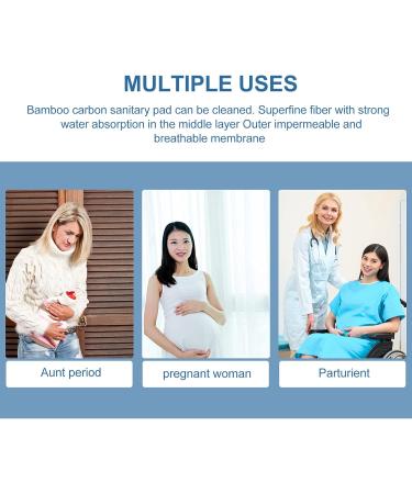 EXCEART Charcoal Washable Menstrual Pads | Reusable Sanitary Cloths for Women & Girls - Buy Online on GoSupps.com