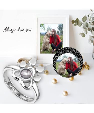 CSSTONE Dog Paw Photo Necklace - 925 Sterling Silver Projection Chain with Picture - I Love You Memory Gift for Women & Pets - Buy Online on GoSupps.com