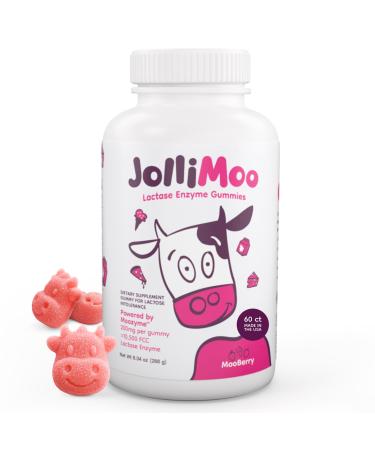 Lactase Enzyme Gummies 9000+ FCC 60 Count Digestive Enzyme Supplement for Dairy Foods Chewable Lactase Support Vegan Kosher Made in USA | Moozyme 60 Count (Pack of 1)