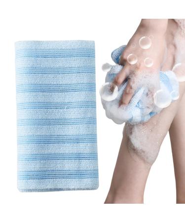 Exfoliant pour le corps deux serviettes en tissu exfoliant pour le corps | Serviette de douche s re et douce pour chambres voyages voyages d'affaires maison Bleu (Blue Stripes)