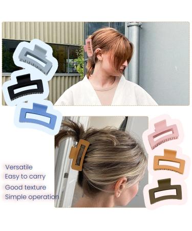 6 Pack Non-Slip Medium Hair Claw Clips - Strong Hold Hair Jaw Clips for Thin to Thick Hair - 3.5 Inch Square Claw Clips - Ideal for Fine and Long Hair (6 Colors) - Buy Online on GoSupps.com